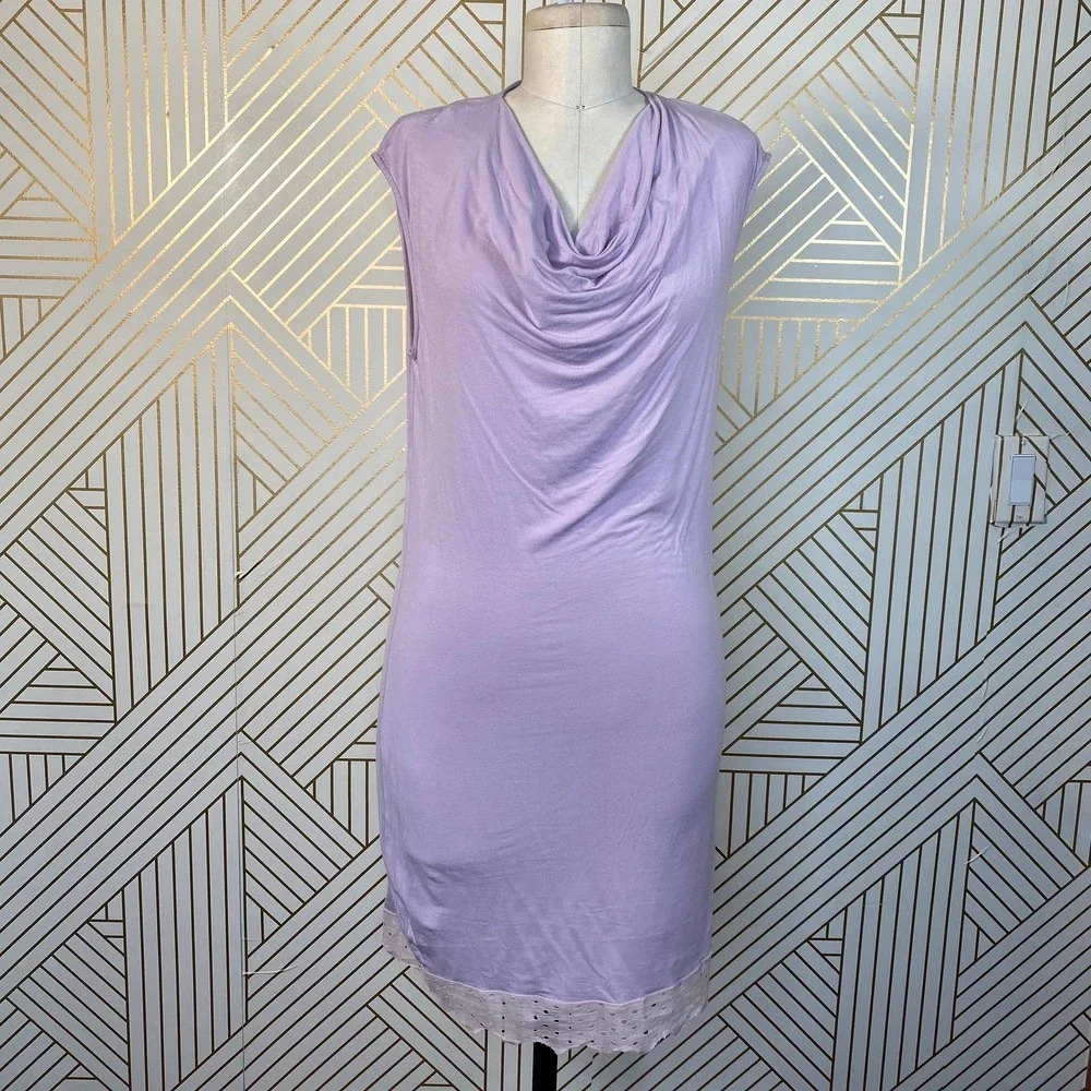 La Perla Malizia Lavender Cowl Neck Jersey Dress